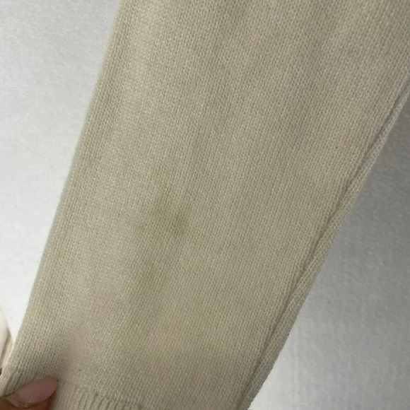 Banana Republic Sweater Women Sz M Ivory Cream Cable Knit Wool Blend Mock Neck - Picture 9 of 12